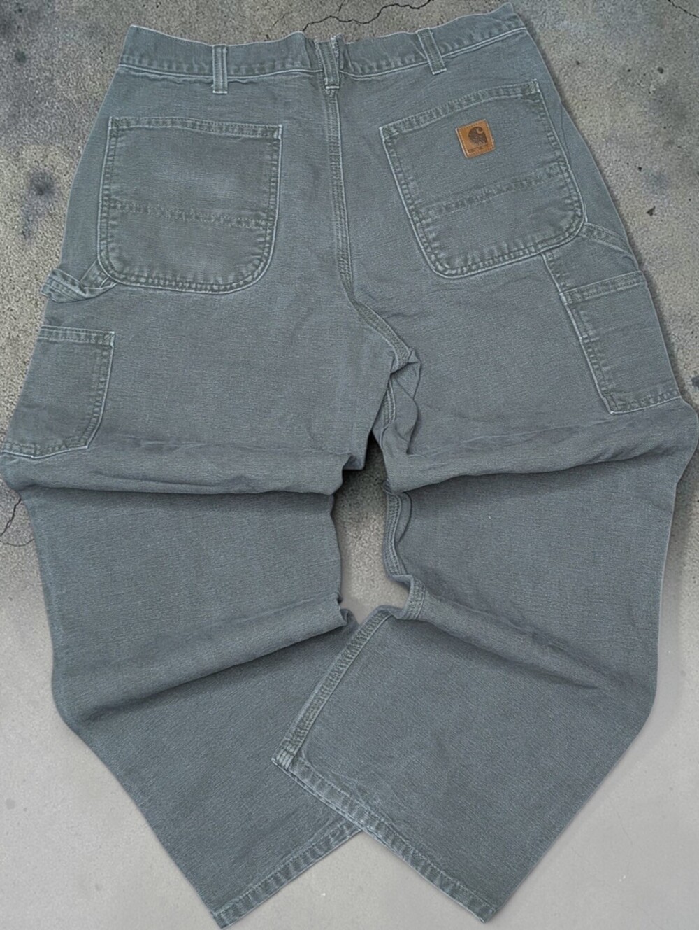 Vintage 90s Baggy Carhartt Carpenter Pants Mos Green 32x27.5 Loose Dungaree Fit